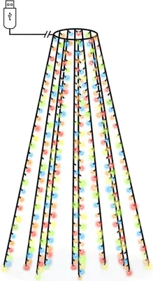 Produktbild von vidaXL Weihnachtsbaum-Lichternetz mit 250 LEDs Mehrfarbig 250 cm