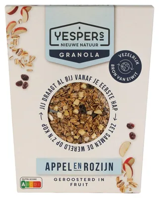 Produktbild von Yespers Granola Apfel & Rosine 1000g – Knuspriges Müsli mit Apfel & Rosinen