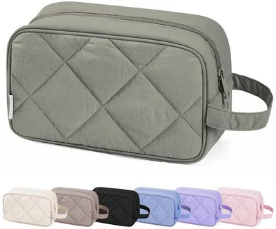 Immagine prodotto di Borsa da toilette impermeabile, formato da viaggio, verde, imbottita