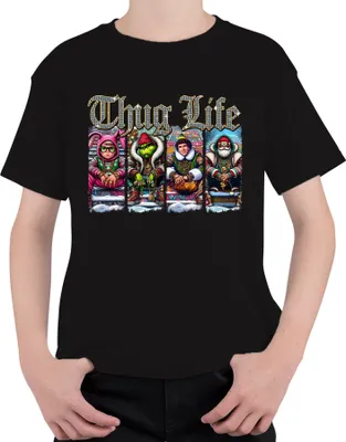 Produktbild von Thug Life Buddy der Elf Grinch - Weihnachten Christmas Xmas Uni Kinder T-Shirt, Schwarz, 152
