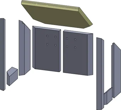 Produktbild von Heizgasumlenkplatte 350x305x25mm (Vermiculite) passend für Termatech**