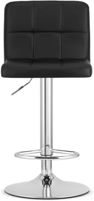 Produktbild von VBChome Barhocker Schwarz Barstuhl Bistrohocker Höhenverstellbar und 360° Drehbar Fußstütze Tresenhocker Sitzmaterial- Schwarz Gestell Chrom