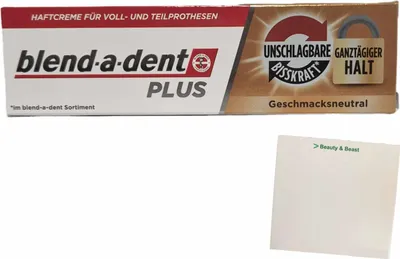 Produktbild von Blend-a-dent Premium-Haftcreme Duo Unschlagbare Bisskraft Ganztägiger Halt (40g Packung) + usy Block