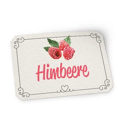 Produktbild von itenga 50 x Marmeladen Etikett Himbeere 4,5x3cm Landhausstil
