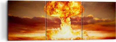 Produktbild von Bild auf Leinwand - Leinwandbild - Krieg Atombombe Pilz Apokalypse - 120x40cm - Wand Bild - Wanddeko - Leinwanddruck - Bilder - Kunstdruck - Leinwand bilder - Wandkunst - CA120x40-2834