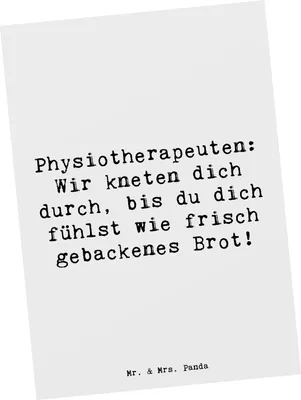 Produktbild von Mr. & Mrs. Panda Postkarte Spruch Physiotherapeut Kneten - Weiß - Geschenk, Berufsleben, Sehnenbehandlung, medizinisches Wissen, Postkarten, bildkarte, Muskelbehandlung