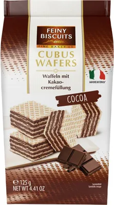 Productafbeelding van Feiny Biscuit Cubes, wafels met chocoladecrème, 125 g