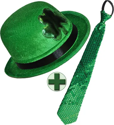 Produktbild von Melone St. Patrick mit Kleeblatt mit Krawatte Größe: ohne Attribut