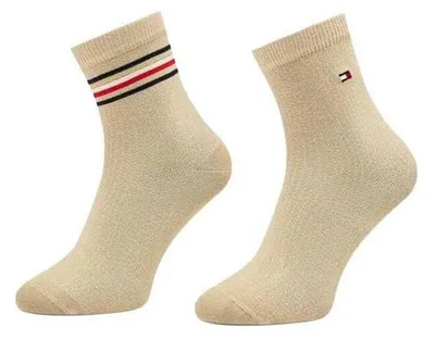 Image de Tommy Hilfiger - Chaussettes courtes pour femmes, mélange de coton (lot de 2) NA699 (40 EU - 42,5 EU) (beige)