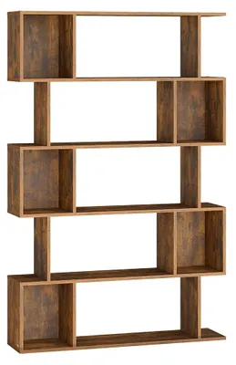 Immagine prodotto di Libreria in legno, color marrone vintage, scaffale robusto, dimensioni 24 x 90 x 159 cm
