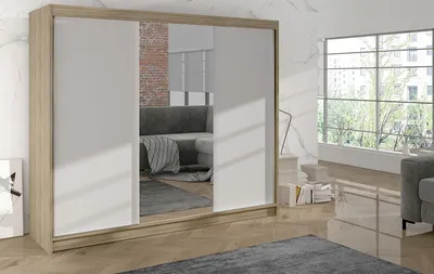 Obrázek produktu pro Šatní skříň DANIELLA 1 - šířka 200 cm, dub sonoma / bílá