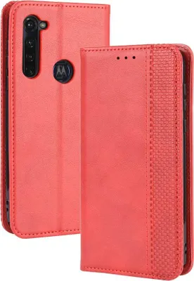 Produktbild von Motorola Moto G Pro Hülle - Coverup Vintage Style Klapphülle - Rot