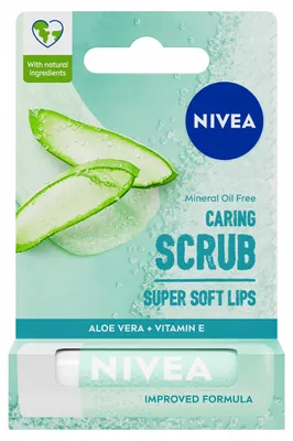Zdjęcie produktu dla Nivea Pielęgnujący peeling do ust Aloes, 4.8g