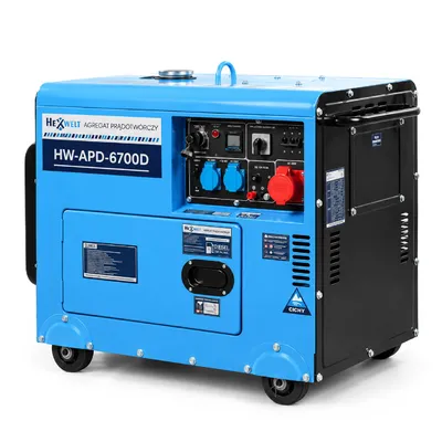 Produktbild von Diesel Stromerzeuger HEXWELT 5000W 230V 400V Drehstrom Notstromaggregat AVR Elektrostart HW-APD-6700D