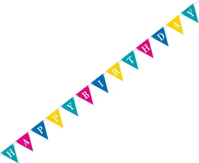 Obrázok produktu pre Narodeninová girlanda s nápisom Happy Birthday farebná 2,74 m - jedna veľkosť pre všetkých