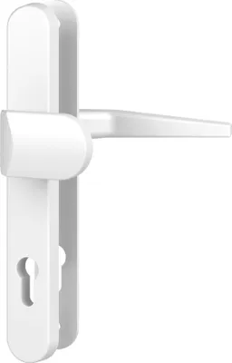 Produktbild von BASI - Vollmaterial-Schutzbeschlag - Schmalrahmenschild rund - Weiß - Lochung: PZ - WG - 92/8 mm - 7903-0609