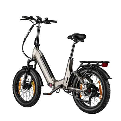 Produktbild von 48V 15Ah E-Bike E Bike Elektrofahrräder Klappräder E-bike Softtail-Federung 7-Gang Getriebe 20 *4.0" 70Nm Drehmomentsensor Federgabel mit Lockout Gold