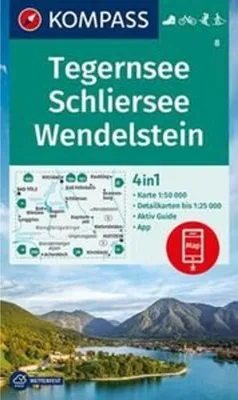 Immagine prodotto di Mappa escursionistica KOMPASS, zona di Tegernsee, Schliersee, Wendelstein, scala 1:50.000