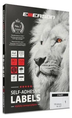 Obrázok produktu pre Etykiety samoprzylepne A4 210 x 297 mm 100 arkuszy