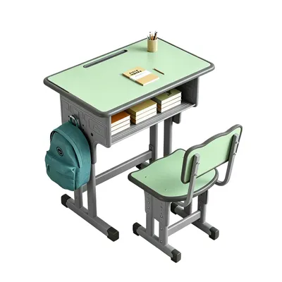 Produktbild von AIORBER Kinderschreibtisch mit Stuhl höhenverstellbar ergonomisch Schüler Schreibtisch Set stabil Lernmöbel Hellgrün