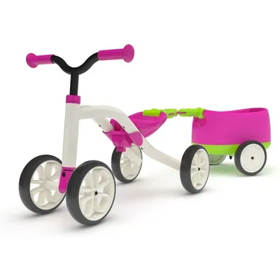 Immagine prodotto di Quadie: bicicletta senza pedali a quattro ruote con rimorchio, rosa