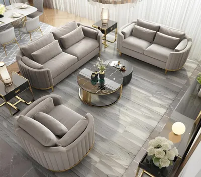 Produktbild von Designer Sofagarnitur 3+2+1 Sitzer Sofa Couch Stoff Garnitur Polster Set Modern