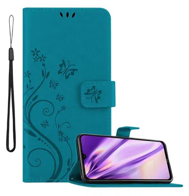 Obrázek produktu pro Cadorabo Case for Xiaomi RedMi NOTE 8 Protective Cover in Blue Pouzdro na mobilní telefon Flowers Flower