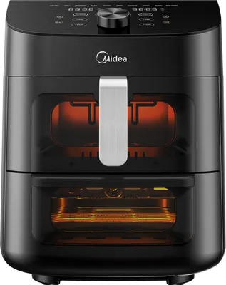 Obrázok produktu pre Midea MAD1100DADK, Teplovzdušná fritéza, 11 L, 230 °C, 90 min, Dvojitý, Čierna