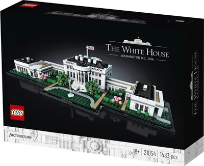 The box of a LEGO Architecture The White House model kit.
