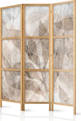 Immagine prodotto di Schermo XXL 135x172 cm 3 pezzi monofacciale elegante schermo per la privacy parete divisoria per ambienti legno design motivo deco casa ufficio botanica natura astratto a-C-10070-bh-a