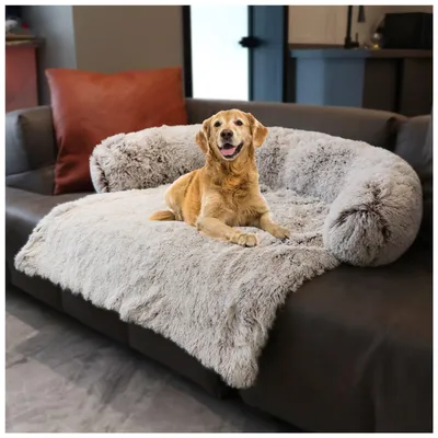 Image de Lit moelleux pour chien, amovible, housse de protection pour canapé, tapis en peluche pour animaux