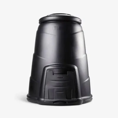 Image de Composteur noir de 220 litres pour le recyclage des déchets de jardin