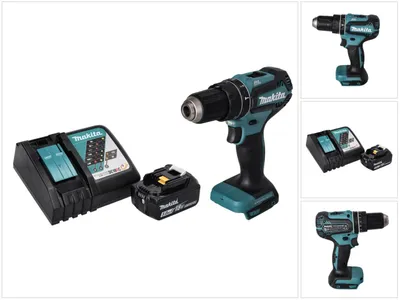 Produktbild von Makita DHP 485 RT1 Akku Schlagbohrschrauber 18 V 50 Nm Brushless + 1x Akku 5,0 Ah + Ladegerät