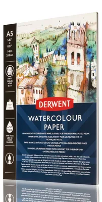 Obrázok produktu pre Blok akvarelového papiera Derwent, formát A5, biely, 12 listov
