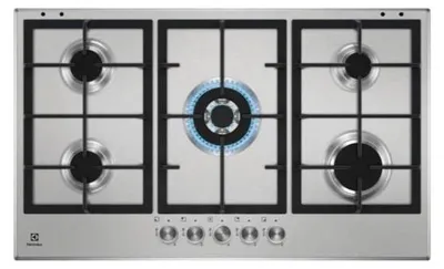 Produktbild von Electrolux KGS9536SX, Edelstahl, Integriert, 90 cm, Gaskochfeld, Edelstahl, 5 Zone(n)