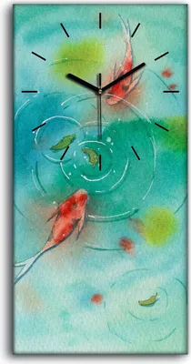 Produktbild von Wandbild Leinwand Bilder Wanduhr 30x60 Gemälde See Wasser Tier Fisch Kunst - schwarze Hände