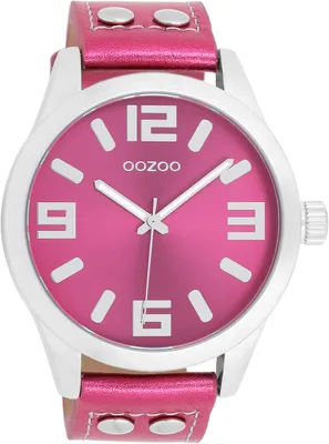 Produktbild von Oozoo Armbanduhr pink Leder Timepieces Damen Analog-Quarzuhr UOC1078A