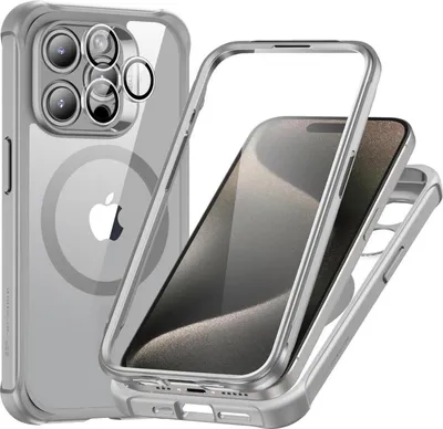 Image de ESR Étui pour iPhone 15 Pro avec MagSafe Gris clair | Protection à 360 degrés & protection de la caméra