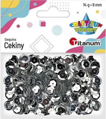 Produktbild von Runde Pailletten 9mm x 14g metallic silber Titanum