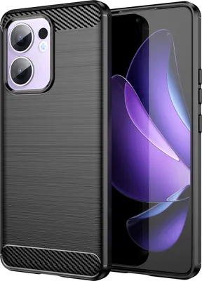 Produktbild von Hülle für OPPO Reno13 F Carbon-Faser Weich TPU Silikon Stoßfest Handyhülle Schwarz