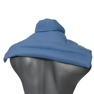 Produktbild von Johanniskernkissen Schulter & Nackenkissen mit Kragen. Wärmekissen Körnerkissen Nackenwärmer für Mikrowelle (hellblau, Johannisbeerkerne)