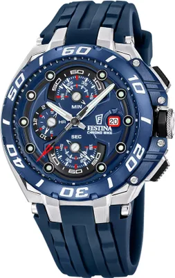Produktbild von Festina F20755/4 Chrono Bike Chronograph Uhr Herrenuhr Silikon Chrono Datum blau