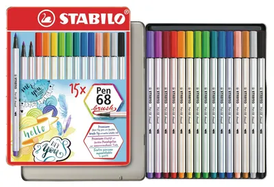 Produktbild von STABILO Premium-Filzstift mit Pinselspitze für variable Strichstärken - Pen 68 brush -…