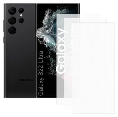 Produktbild von Drei Stück (3x) Display-Schutzfolie Displayschutz-Glas 9H Glas für Samsung Galaxy S22 Ultra