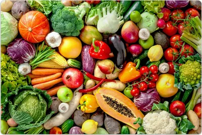 Produktbild von Küchenmatte 80x120 cm Vinylmatte Bodenmatte Dekoration - risches Obst und Gemüse