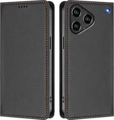 Image de Étui en cuir pour ZTE Blade A76 4G, étui à rabat magnétique en cuirPolyuréthaneavec support, noir