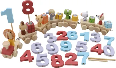 Produktbild von Geburtstagszug Holz, für Kinder von 1 bis 99 Jahre, mit Geburtstagskerzen, Kinderspielzeug