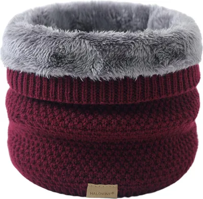 Produktbild von Winter Schlauchschal Loopschal Rundschal Dicker Fleece Halswärmer Gefüttert Weich Thermo Neck Tube Halstuch Halswärmer für Damen und Herren Winter für Sport Skifahren Herren und Damen