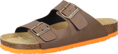 Produktbild von Dr. Brinkmann Herren Pantolette komfortabel Schnallen Kontrastsohle 600138, Größe:44 EU, Farbe:Braun