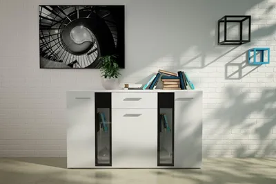 Produktbild von Kommode Sideboard SALSA Wohnwand Wohnzimmer Anbauwand Weiss matt